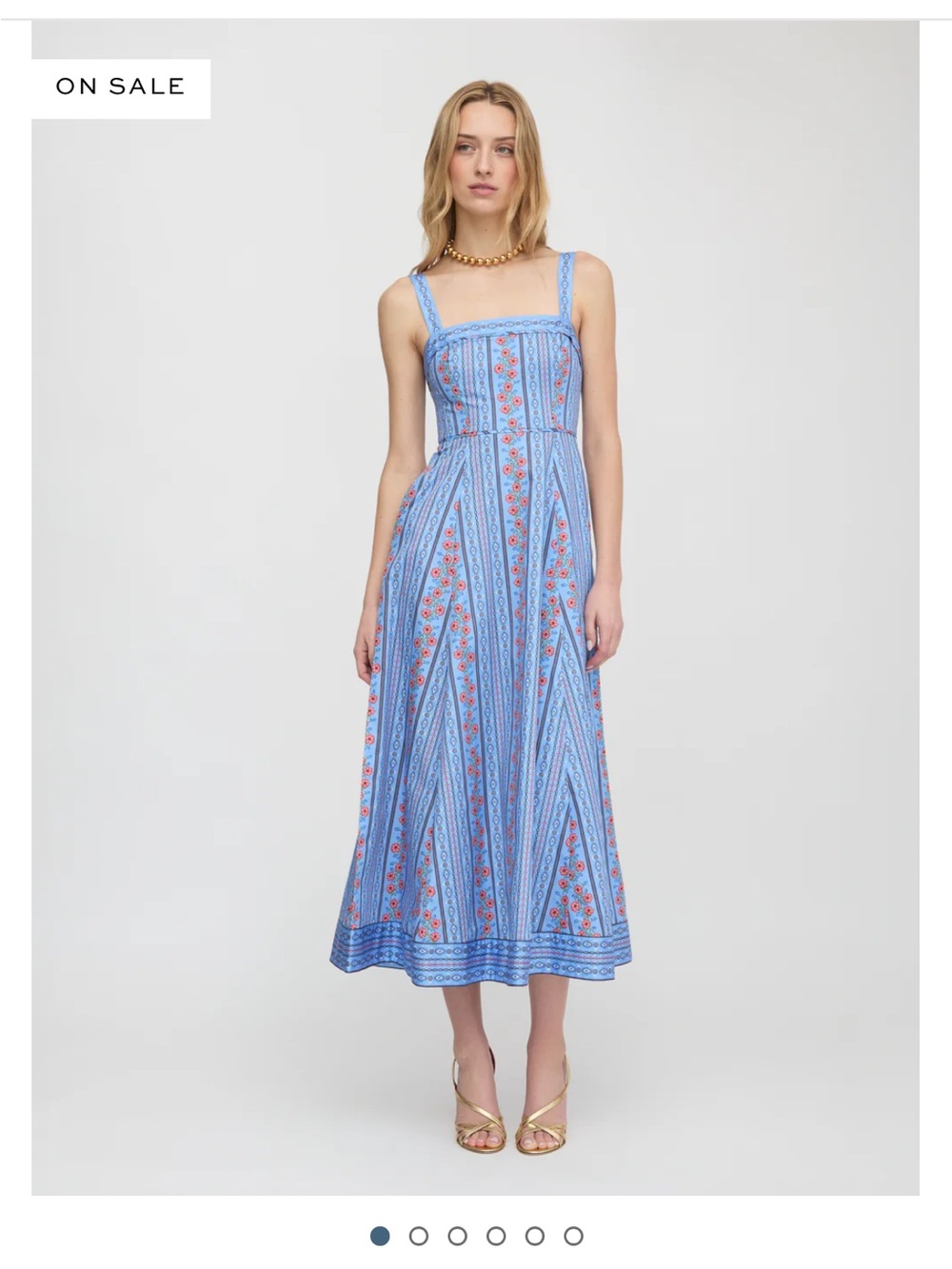 Hill House Ezra Blue Floral Maxi Dress with Wide Straps - Picture 3 of 7